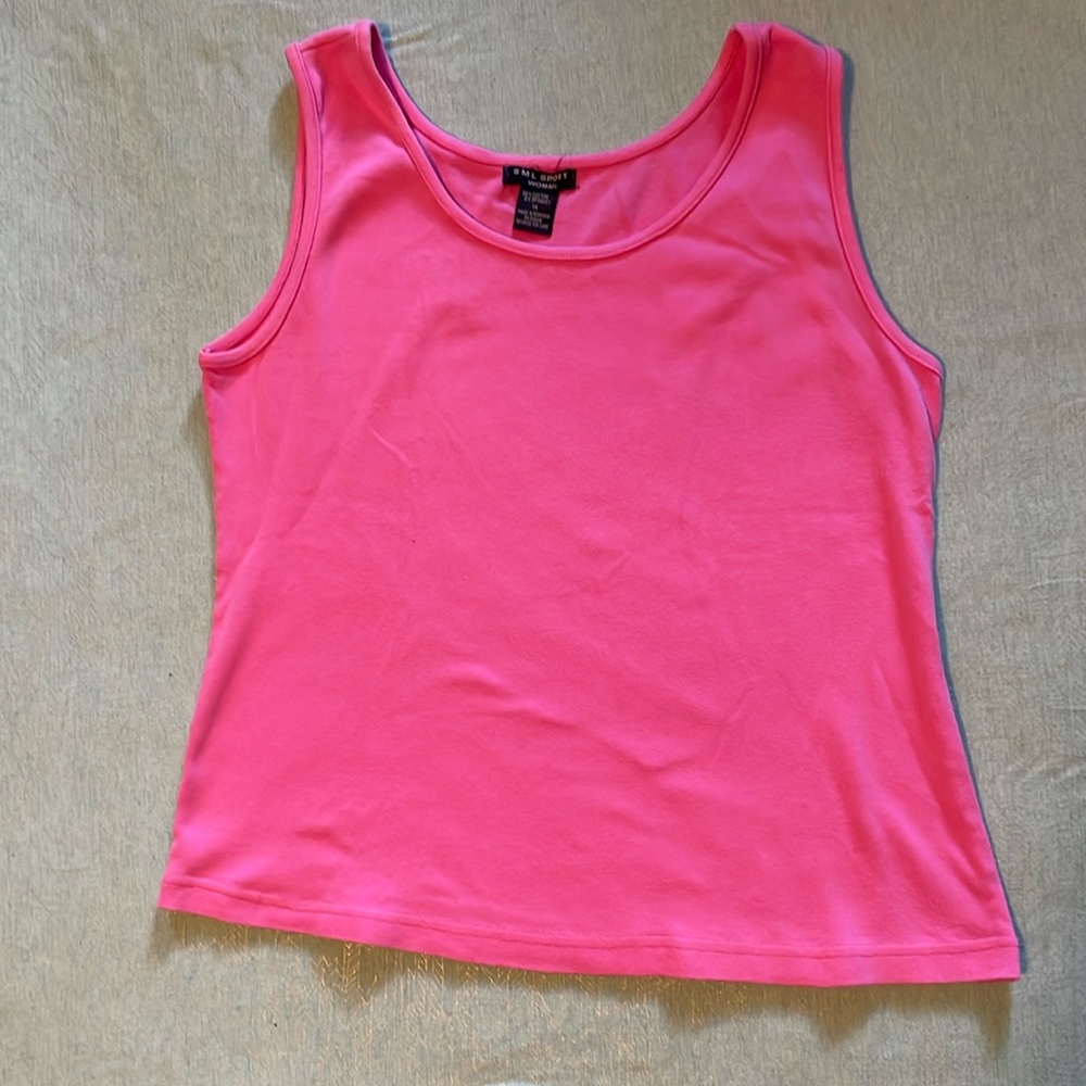 SML Sport Woman pink Tank Top 1X 95% cotton 5% Spandex New without tags